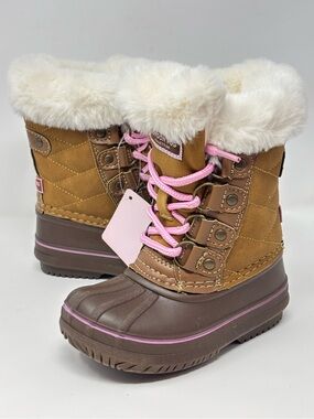LONDON FOG Toddler Girls Beckenham Cold Weather Winter Lace Up Snow Boots Size 7